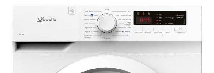 Lave-linge hublot Vedette LFVQ104W - Machine à laver - largeur